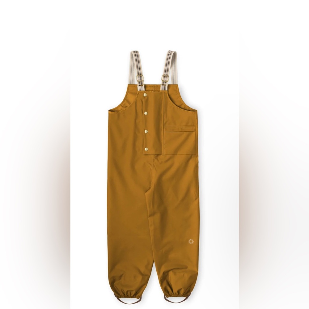 NWT Fairechild dungaree rain pants in golden rod size 6/8